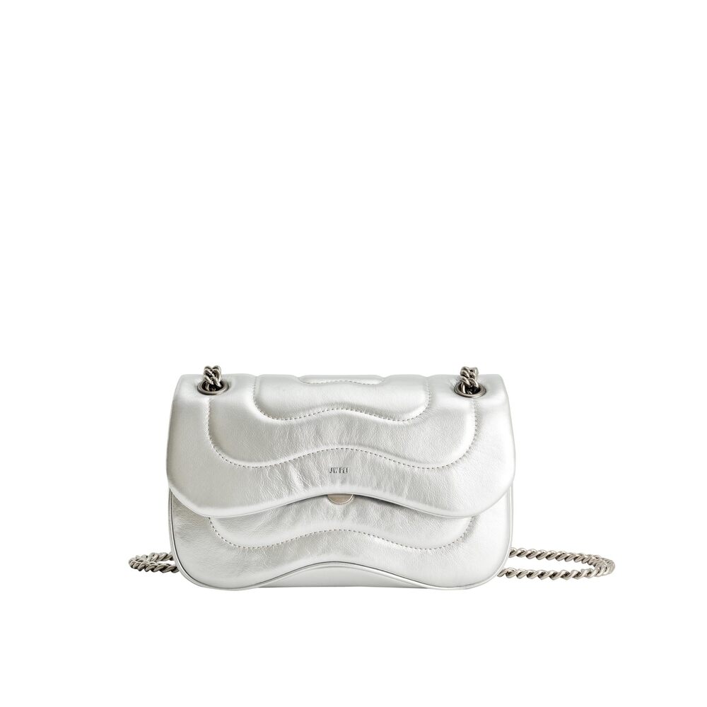 1553 Tina Quilted Chain Crossbody - Silver